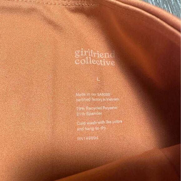 Girlfriend Collective Orange Terracotta Crop Leggings - Picture 4 of 5
